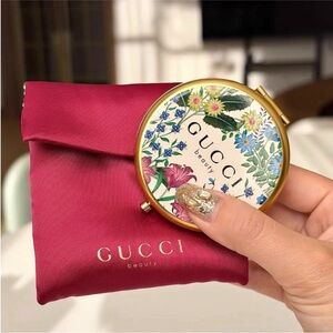 Gucci Beauty Floral Mirror with Red Pouch
